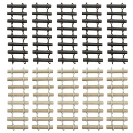 Woohome Miniature Fairy Garden Fence, 10 PCS DIY Wood Picket Fence Mini Ornament for Dollhouse Home Garden Plant Pot DIY Diorama Project for Adult, Brown and White Fairy Garden Kits