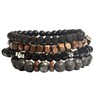 SZETOSY Lava Stone Bracelet 4 Pieces Lava Stone Beads Bracelet