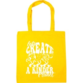 Hippowarehouse lets create a kinder planet Tote Shopping Gym Beach Bag 42cm x38cm, 10 litres