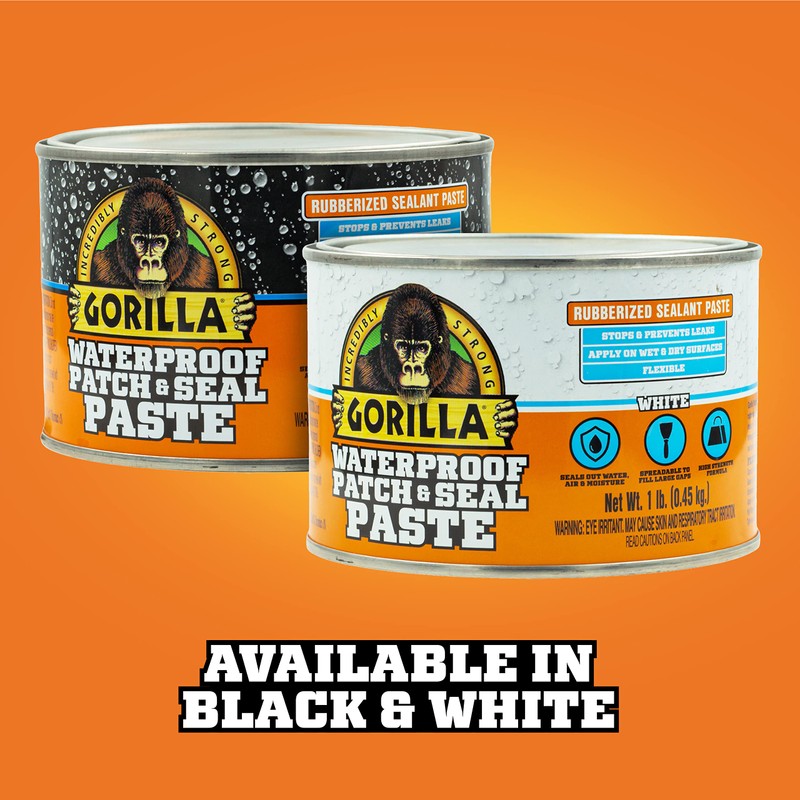Gorilla Waterproof Patch & Seal Rubberized Sealant Paste; White; 1lb