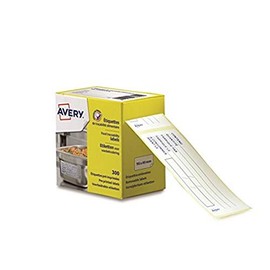 Avery UK 98 x 40 mm Food Traceability Removable Pre-Printed Label - White (Pack of 300)
