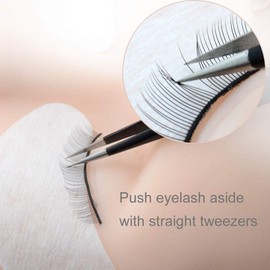 NAGARAKU Tweezers for eyelash extensions straight and curved Individual Mega volume eyelashes Easy Fanning Cluster tweezers stainless steel Professional Precision 1 pair (ESD-15 and ESD-12)