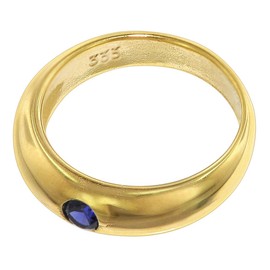 trendor 68062 Baptism Ring Pendant 333 Gold with Sapphire on Gold-Plated Chain Timeless Jewellery for Women Elegant Gift Idea, Yellow Gold, Sapphire
