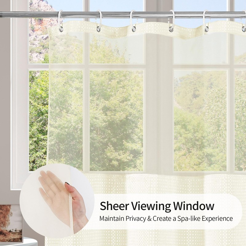 MitoVilla Extra Long 72 x 84 Shower Curtain Set with