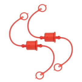 PATIKIL 1/2" ISO-A Hydraulic Coupler Male Dust Cap and Female Plug Cover, Set of 2 Rubber Quick Disconnects Port Plug Cover Fittings Red Cap with Retention Ring