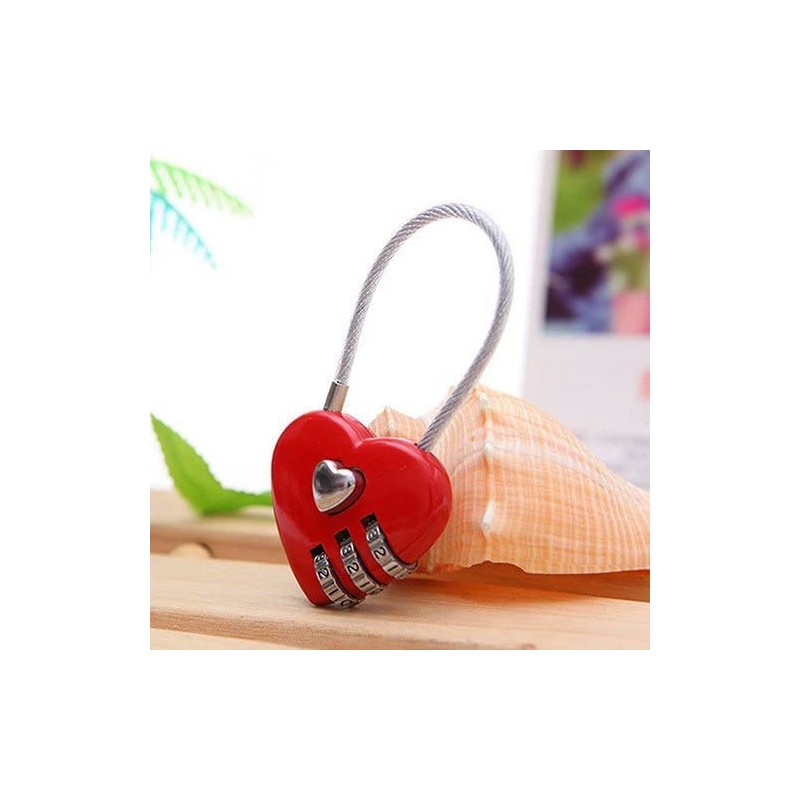 Mini Love Heart Lock,Red Heart Padlock, Mini Code Lock, Wire