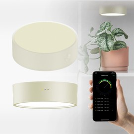 ONF Mist O+ App Controlled Via Bluetooth Magnetic Full Spectrum Grow Light, Colorfull LED Indoor Plant Light, Puck Light 4 Level dimmable 3 Color Temperature, Under Cabinet Grow Light, Beige