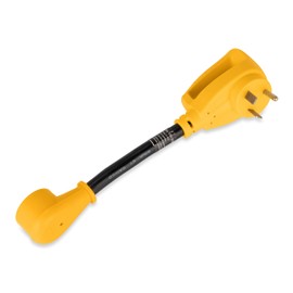 Camco RV PowerGrip Adaptador eléctrico Estilo Hueso de Perro con Mango, 30M/15F, Quantity 1