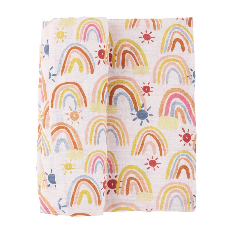 Mud Pie Rainbow Muslin Swaddle Blanket