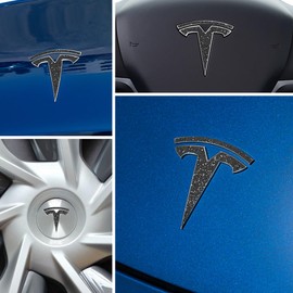 IPG Compatible with Model Y Decal (8 Logo Set) Stickers Set Personalize Your Vehicle (Glitter-Black)