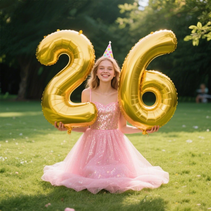 40 Inch Gold Balloon Number 26 Balloon,Jumbo Mylar Foil Helium