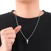 Fiusem Silver Tone Cross Necklace for Men, Mens Cross Necklaces