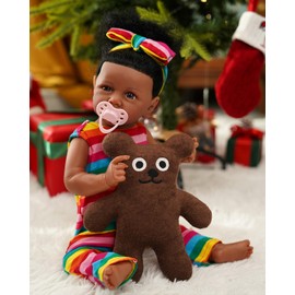 VacosHeart Realistic Reborn Baby Dolls Black - 20 Inch African American Weighted Body Baby Girl, Real Life Full Soft Body Vinyl Newborn Lifelike Toy Gift Set for Kids Ages 3+