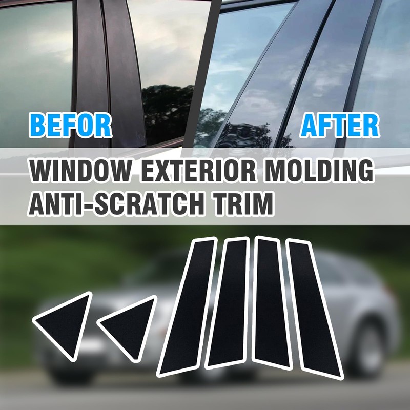 Automobile Door Window Pillar Post Trim Protector Cover Fit for
