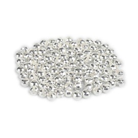 MUUNN 50pcs Tungsten Faceted Slotted Beads for Fly Tying, Sink Deeper and Faster 5 Colors/8 Sizes Slotted Tungsten Beads Fly Tying Beads Head Fly Tying Materials(Silver,3.0mm)