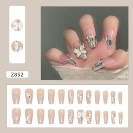 SensaBliss Nail Tips, Short Nail Supplies, Round Tip, Popular, Japanese Style, Stylish, Brides, Short, Glossy, False Nails, Pintment Pieces, Coming of Age of Age Ceremonies, School Entrance