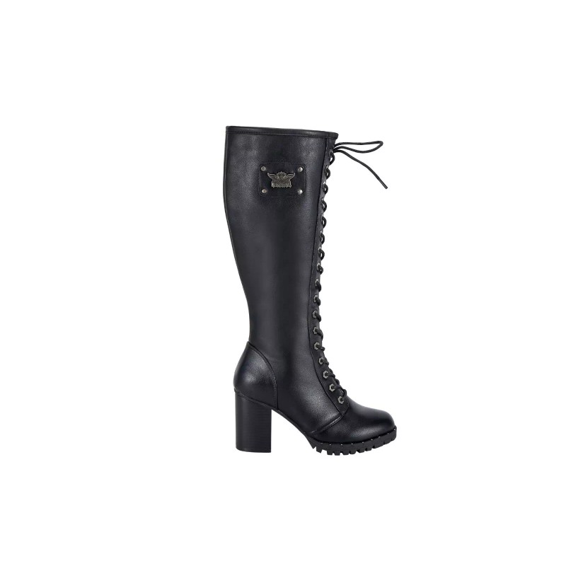 Dream Apparel Women's Motorcycle Boots for Biker Riding Lace up