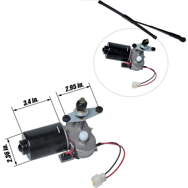 Universal UTV Windshield Wiper Kit, 2Pcs Electric 90 Degree 16"