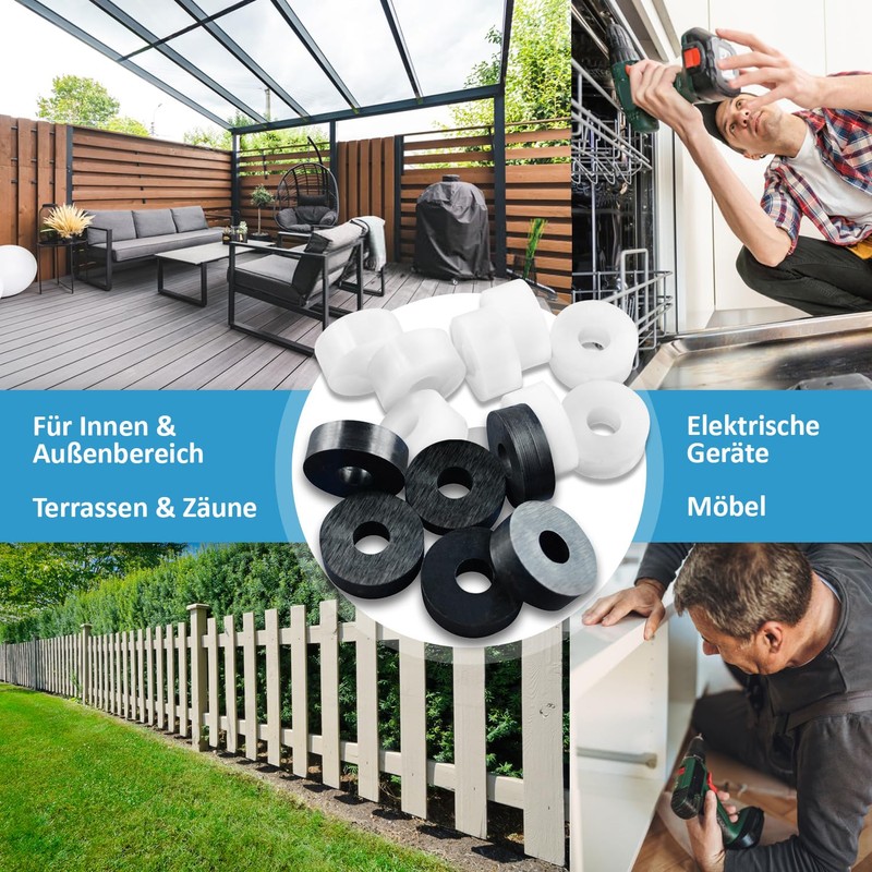 My Plast 200 Pcs Black Plastic Spacer Sleeves for Patio