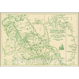 Historic Map : Fishing Map Mammoth Lakes Region, ., 1930, Vintage Wall Art : 24in x 16in