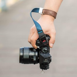 mecizox Camera Wrist Strap, Camera Hand Straps for Photographers, Adjustable Quick Release with Safer Connector for DSLR SLR Mirrorless Cameras (Blue)