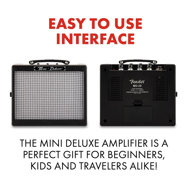 Fender Mini Deluxe Electric Guitar Amp, with 1-Year Warranty, Mini