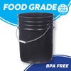 Consolidated Plastics 5 Gallon Black Food Grade Buckets + Yellow
