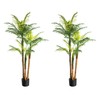 Pair AMERIQUE 6 Feet Artificial Tropical Palm Trees with Big