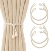 SanKristo Curtain Tiebacks 4 Pieces, No Punching Adjustable Length with