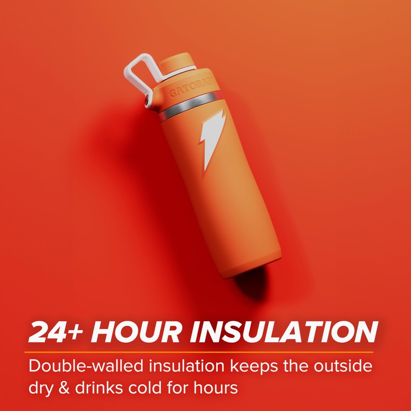 Gatorade 'Overtime' 22oz Stainless Steel Water Bottle, Twist Cap, Pink