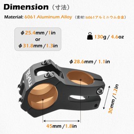 TRIWONDER Fahrrad Vorbau 45mm Lenkervorbau 25.4mm 31.8mm Aluminiumlegierung für Fahrrad BMX MTB Rennrad (Silber, 31.8 x 45mm)