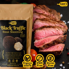 IAN's Steak Truffle Seasoning (2oz) Steak Seasoning Steakhouse Quality Crust - Steak Rub - Made in the USA - Black Truffle Salt - Truffle Lover Gifts