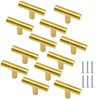 Cjueiom 12 Pack Gold Cupboard Knobs 50mm Length T Bar