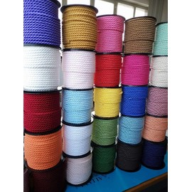 Cord mm.6 x mt.25 Twist Cord Braided Rope Decorative Ribbon Cord Colour Shiny White