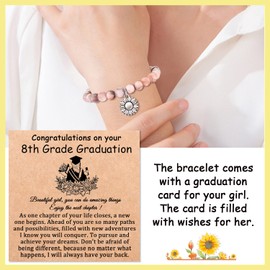 KINGSIN 8th Grade Graduation Gifts for her Eighth Grade Middle School Graduation Gifts Bracelet for Girls Her Daughter Granddaughter Niece Sister Grad