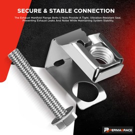 4 Sets Exhaust Manifold Flange Bolts & Nuts Kit Compatible with Jeep Wrangler 2007-2012, Dodge Dakota 2004-2010 Ram 1500/2500/3500 2011-2024 Replaces 03442 55366000AA 6036717AA 6036734AA 6036684AA