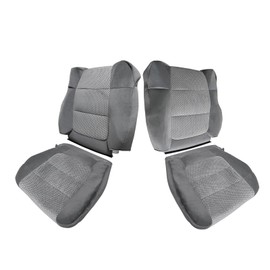 BuliBoao Driver Passenger Side Bottom & Top Lean Back Cloth Seat Cover Replacement Gray Fits for Ford F-150 XLT SuperCrew-Cab 2002-2003