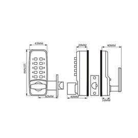 Mechanical Password Lock, Smart Keyless Digital Electronic Password Keyboard to Enter the Door Home Protection Safety Lock Suitable for Indoor Door and Outdoor Door, 107*42*25mm (4.2*1.65*0.98In)