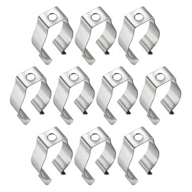 uxcell T8 U Clips Holder Bracket for LED Light Tube, LED Fluorescent Tube Replacement Mounting Accessories, Nickel-plated Manganese Steel Lamp Support to Prevent Sagging, Pack of 10