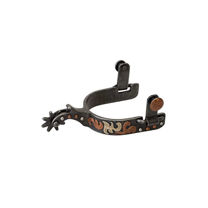 Ladies' Spur with Filigree Design, Black Multi Floral Filigree