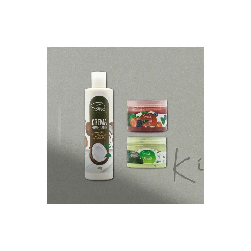 Kit Coco Belleza, Exfoliante, Mascarilla, Crema Humectante