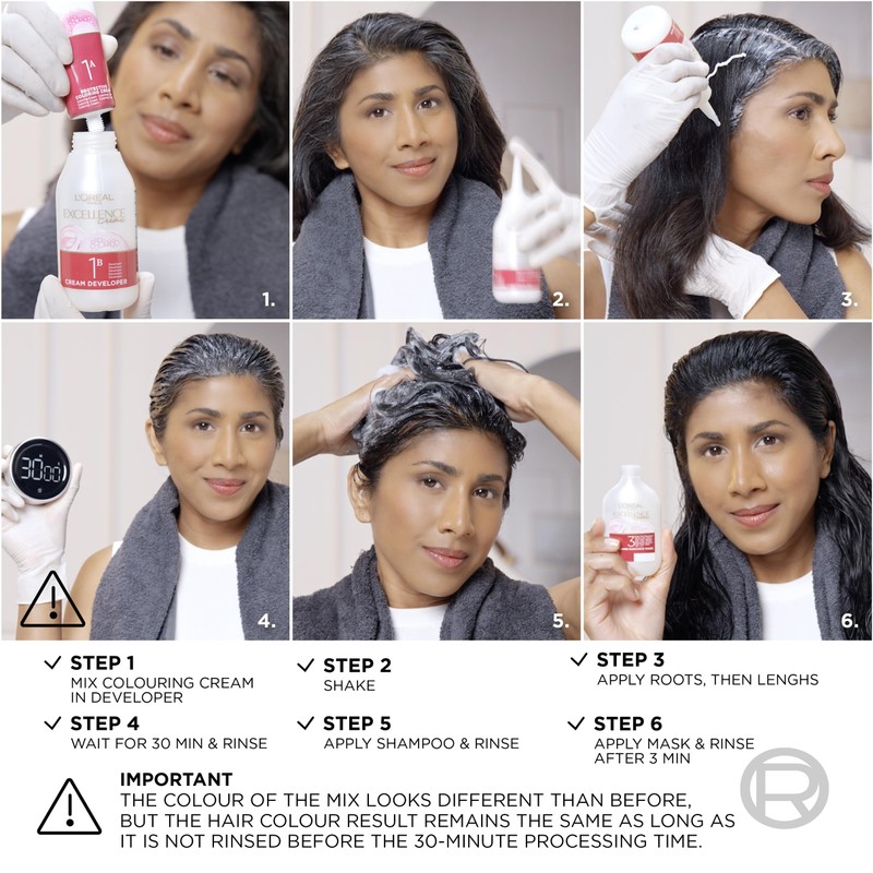 L'Oréal Paris Excellence Cool Crème Permanent Hair Dye, Radiant At-Home