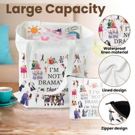 Broadway Musical Theatre Gifts Makeup Bag and Tote Bags I'm Not Dramatic I'm Theatrical Theatre Gifts Broadway Fan Cosmetic Bag and Canvas Tote Bag Broadway Zipper Pouch Broadway Mudical Lover Gift
