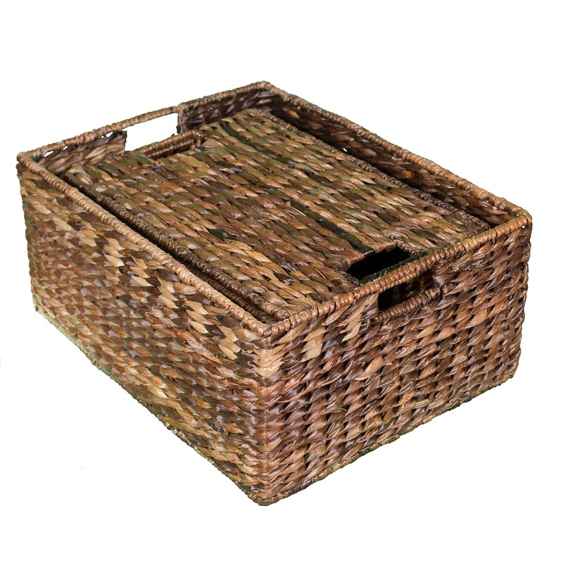 BIRDROCK HOME Abaca Nesting Baskets Set of 3 - Handwoven