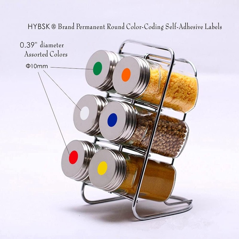 Hybsk 1400pcs Round Color Labels 10mm 20 Sheets 10 Colors