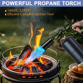 Sondiko Propane Torch Head, Powerful Kitchen Torch for Cooking, BBQ, Sous Vide and Steak Searing, Adjustable Blow Torch - Perfect Campfire Charcoal Starter(Propane Tank Not Included)