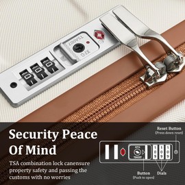 imiomo Luggage Sets 2 Piece Check and Large,Hardside Suitcase with Spinner Wheels, Lightweight Rolling Travel Luggage with TSA Lock (Beige, 4PCS)