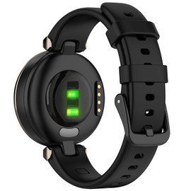 Nacorulu Compatible With Garmin Lily Bands, 14.2mm Width Soft Silicone for Garmin Lily Smartwatch. (Black)