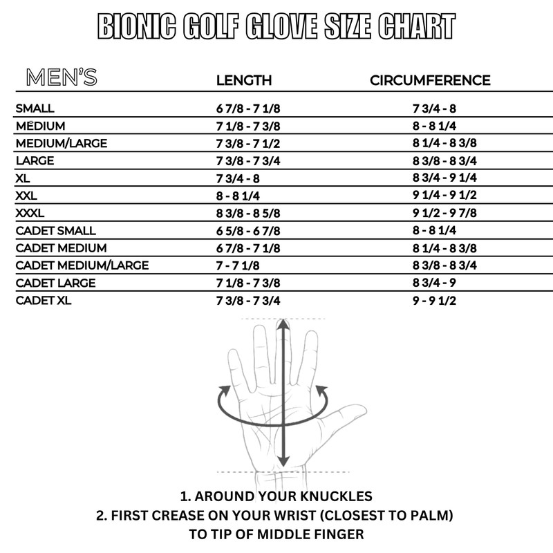 Bionic StableGrip Golf Glove, Mens Right Hand Small (Left Handed