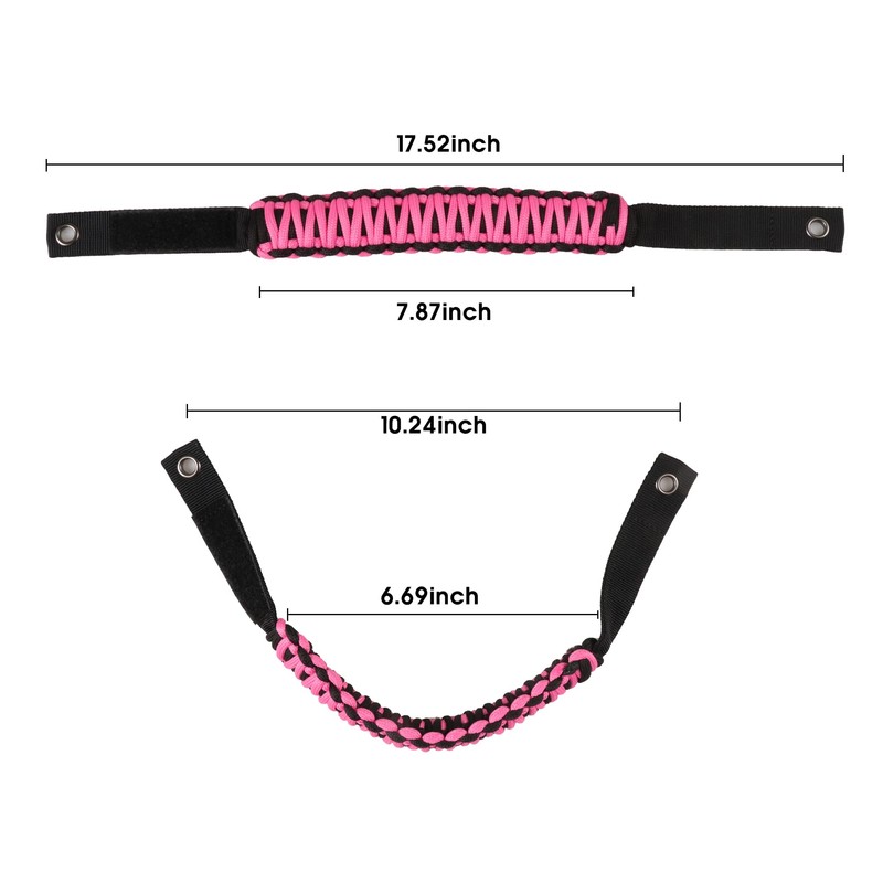 BESTAOO Roll Bar Grab Handles Paracord Grip Handle for Ford